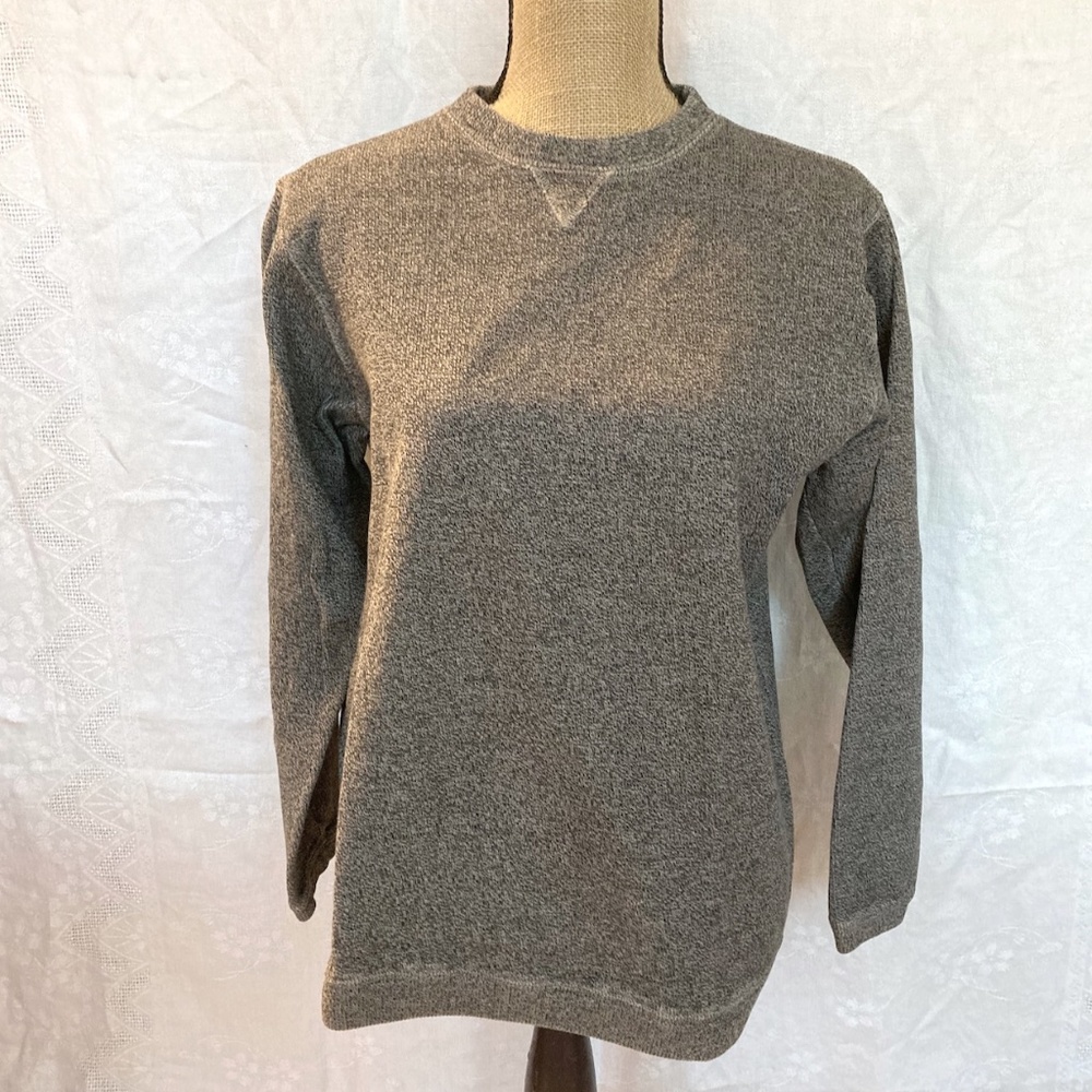 Eddie Bauer gender neutral sweater sweatshirt, small, black and tan weave.